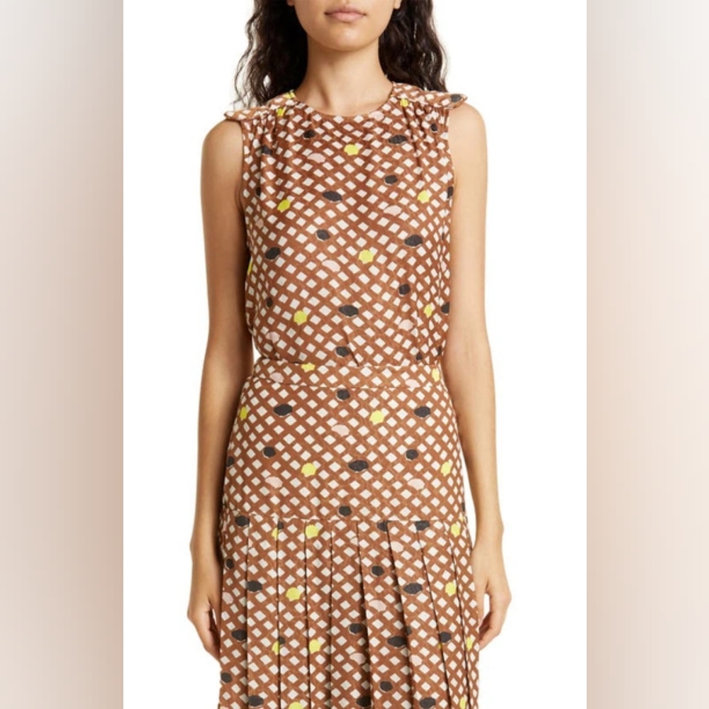 Ted Baker Tiymon Shoulder Detail Sleeveless Top In Camel NWT $130 Small Women's